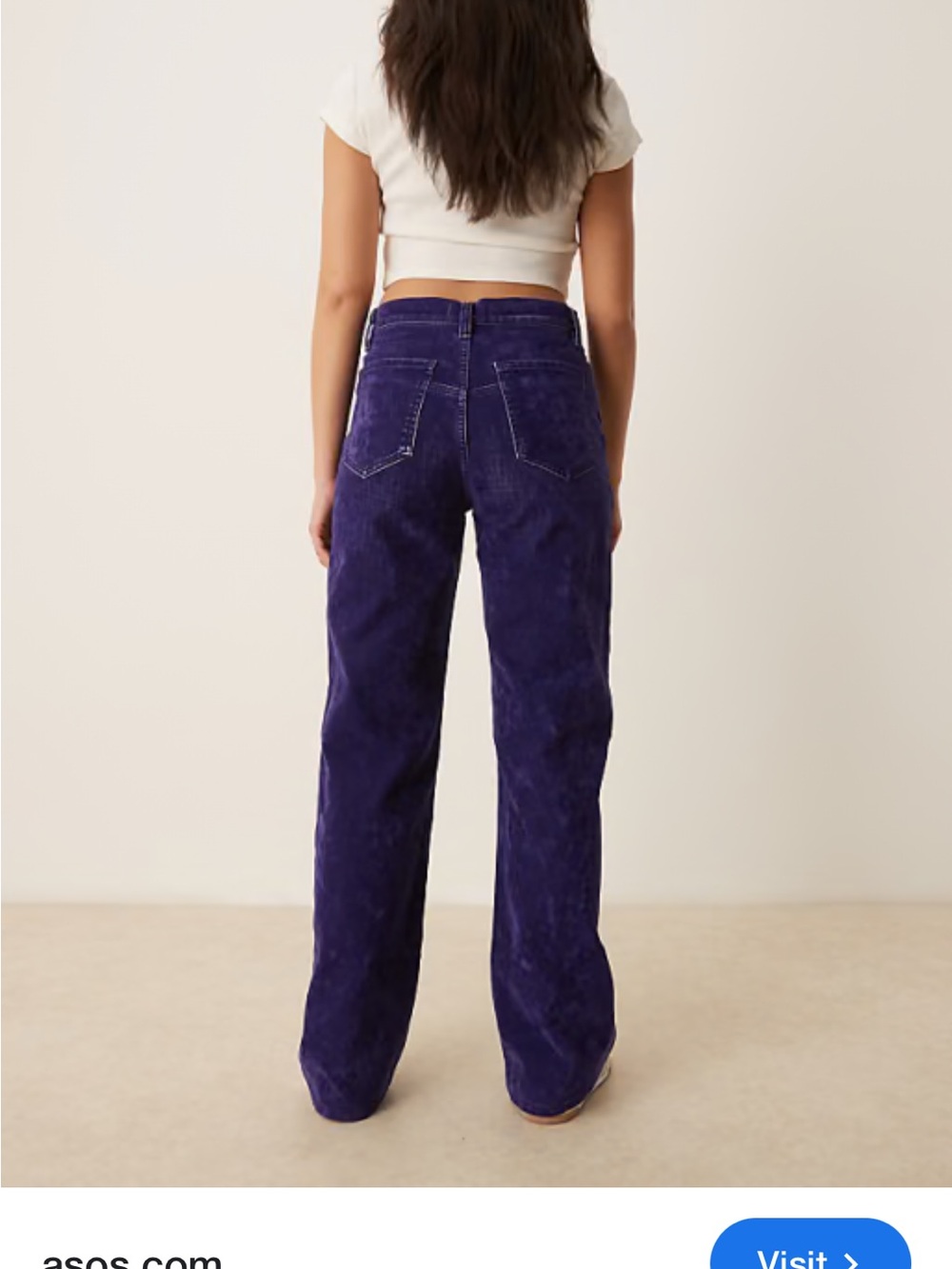 Zara Purple Wide-Leg Corduroy Jeans G 15